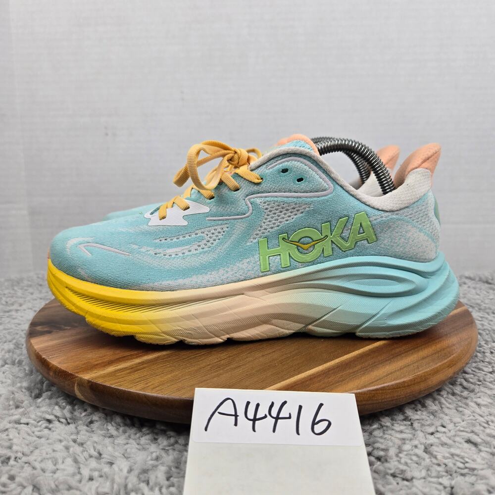 Hoka One One Womens 10B Clifton 10 Run Club Pack Blue Spark White Running Shoe